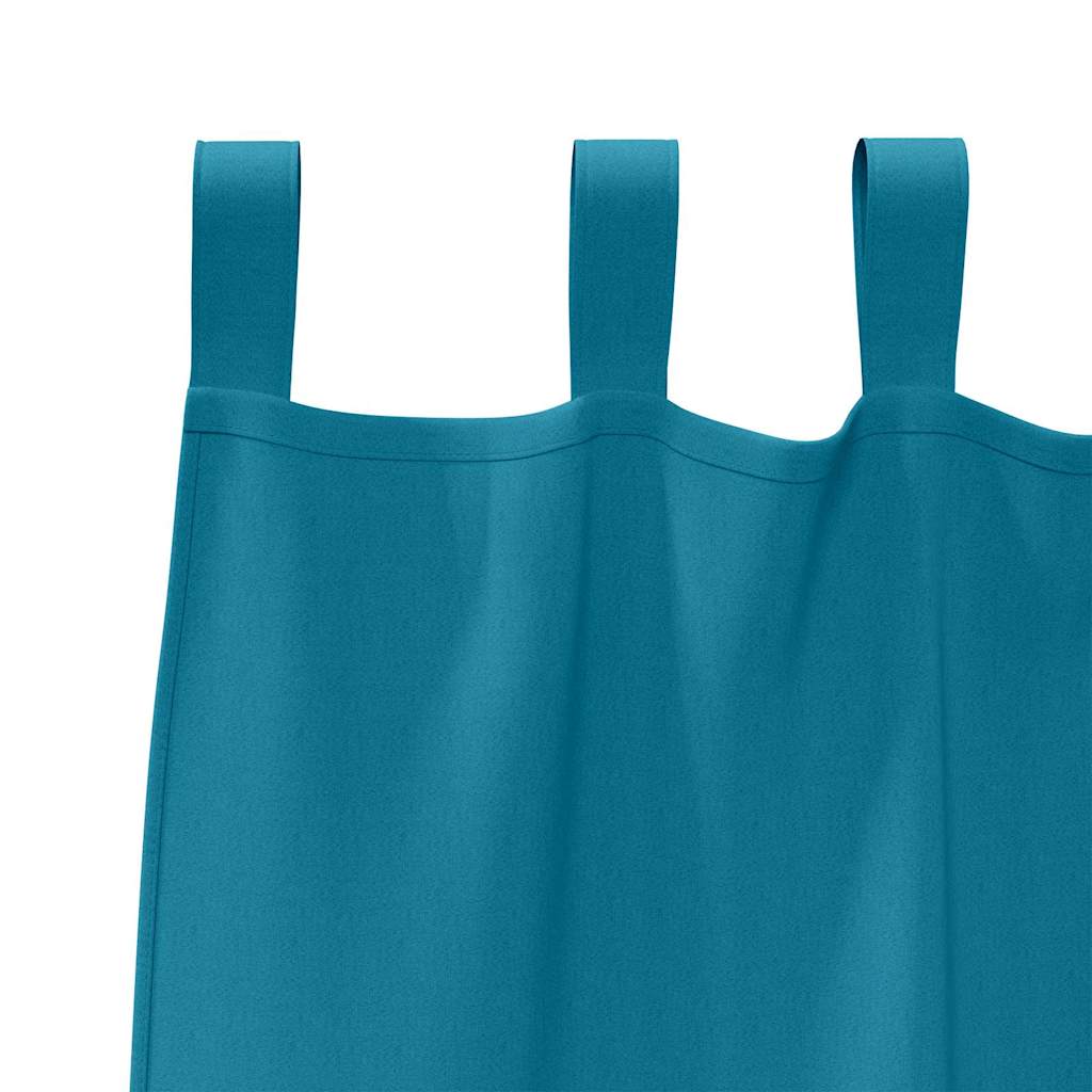 Verdunkelungs-Vorhänge mit Ringen 2 pcs Türkis 140 x 140 cm