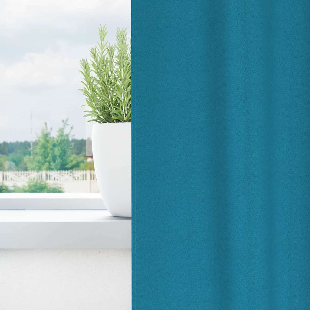 Verdunkelungs-Vorhänge mit Ringen 2 pcs Türkis 140 x 140 cm