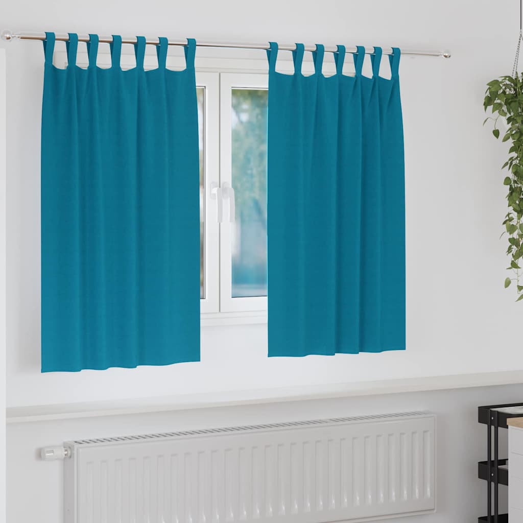 Verdunkelungs-Vorhänge mit Ringen 2 pcs Türkis 140 x 140 cm