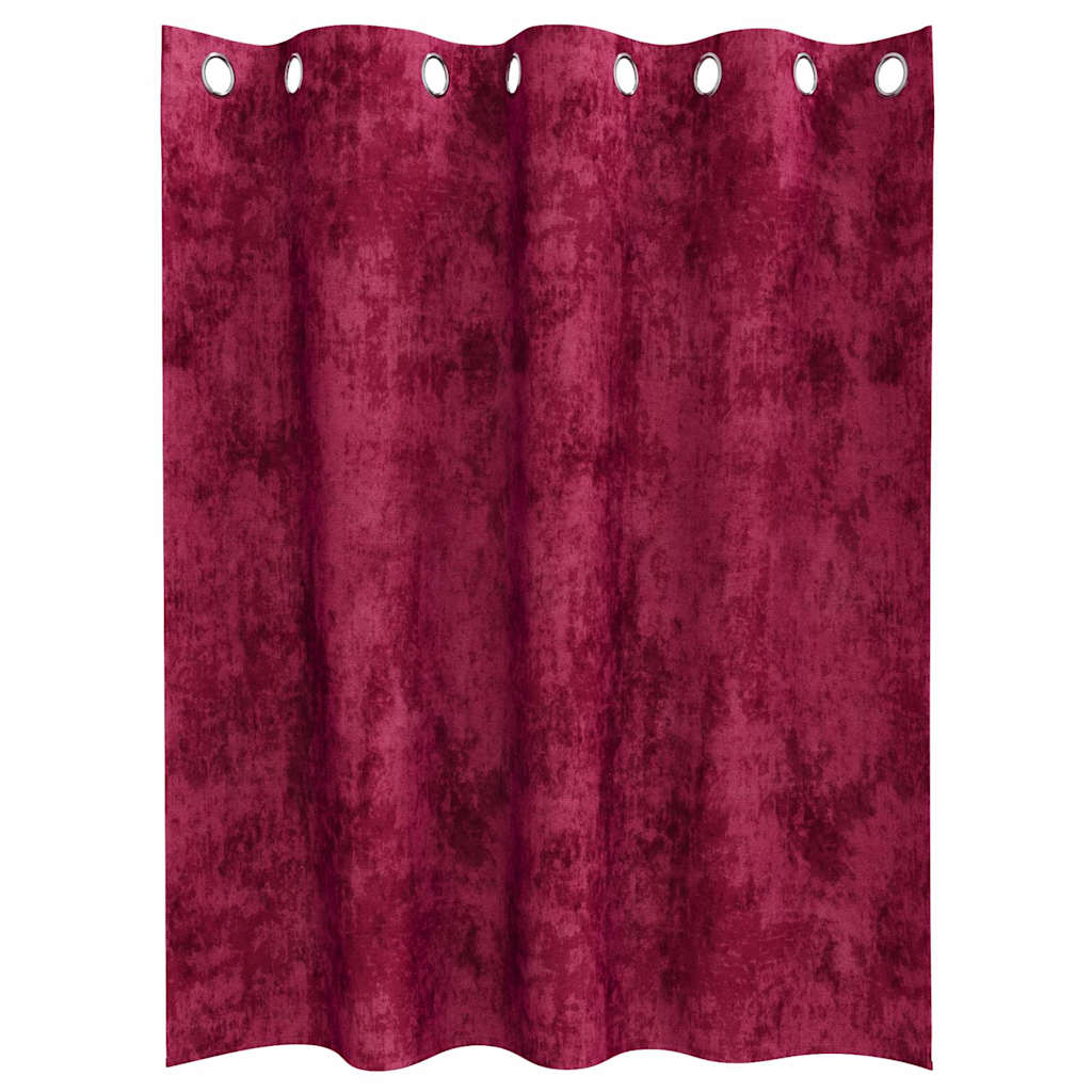 Samtvorhänge mit Vorhängen 2 pcs Weinrot 140 x 140 cm Samt