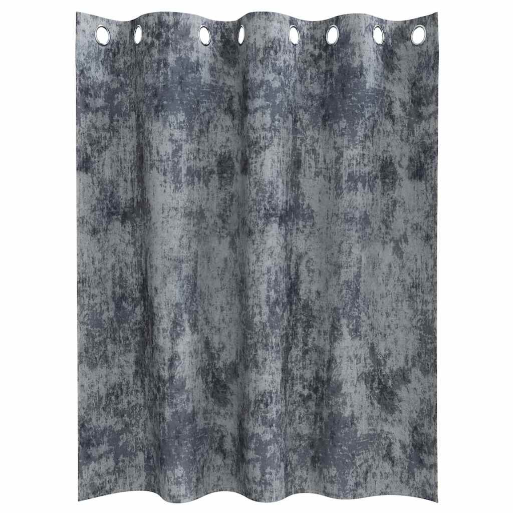Samtvorhänge mit Vorhängen 2 pcs Silber Grau 140 x 140 cm Samt