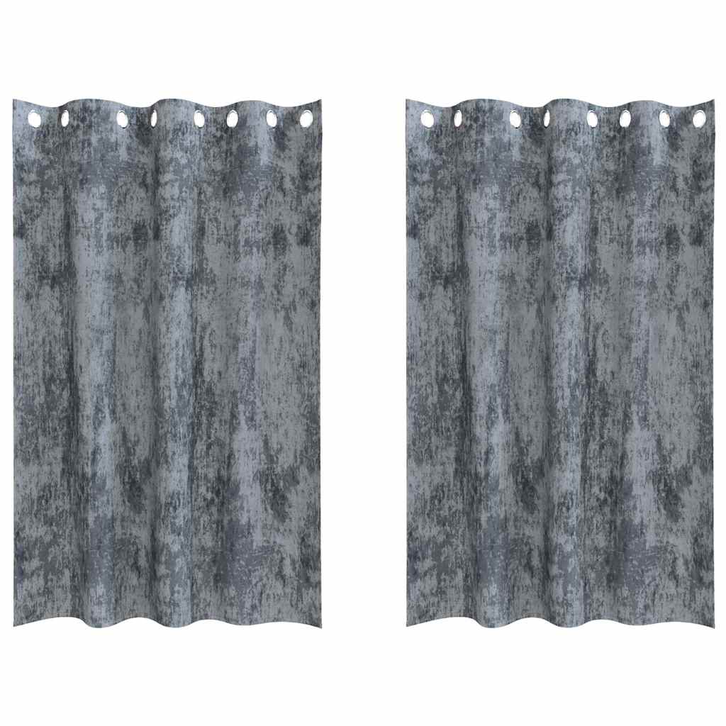 Velvet Curtains with Drapes 2 pcs Silver Grey 175 x 140 cm Velvet