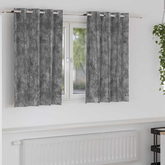 Samtvorhänge mit Vorhängen 2 pcs Grau 140 x 140 cm Samt