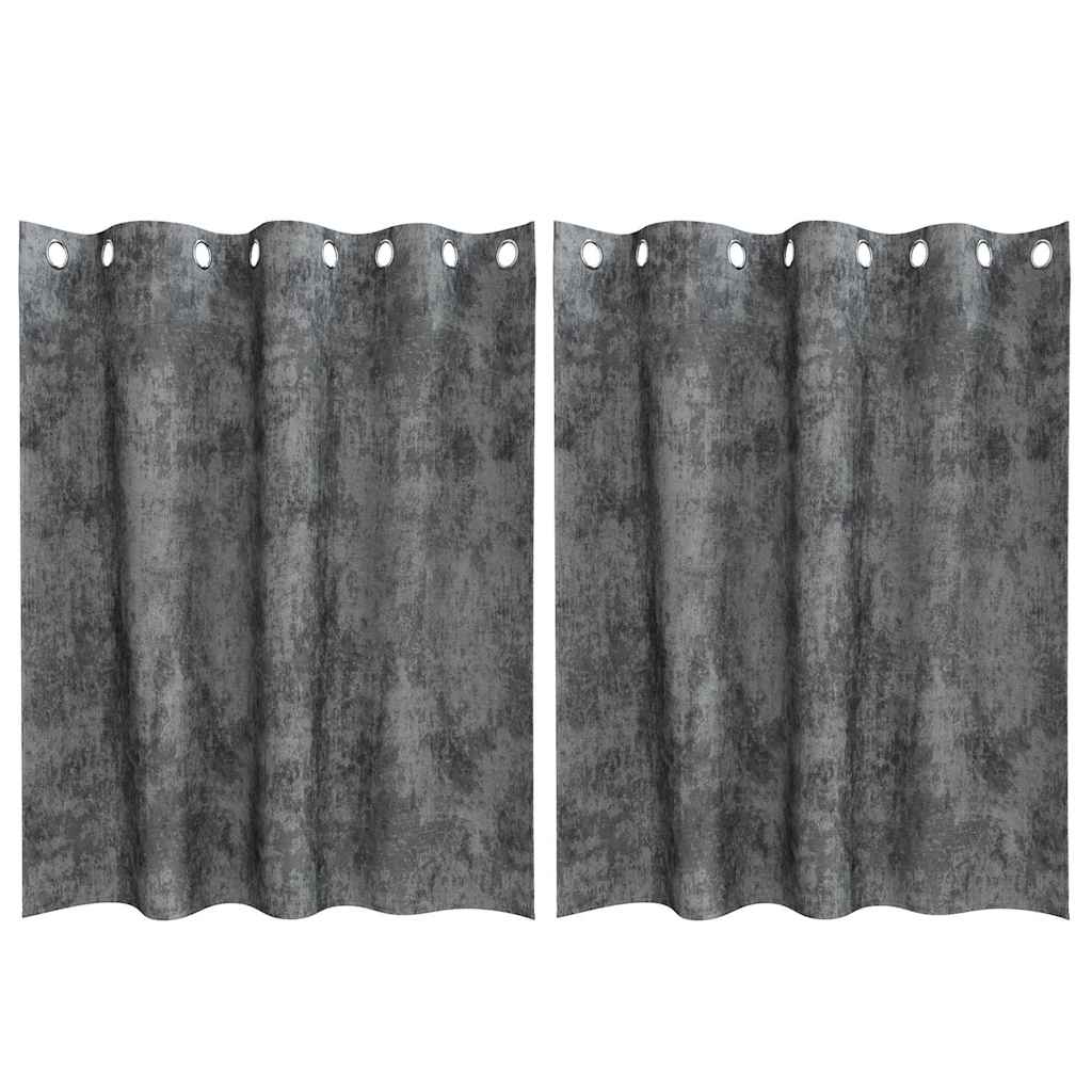 Samtvorhänge mit Vorhängen 2 pcs Grau 140 x 140 cm Samt