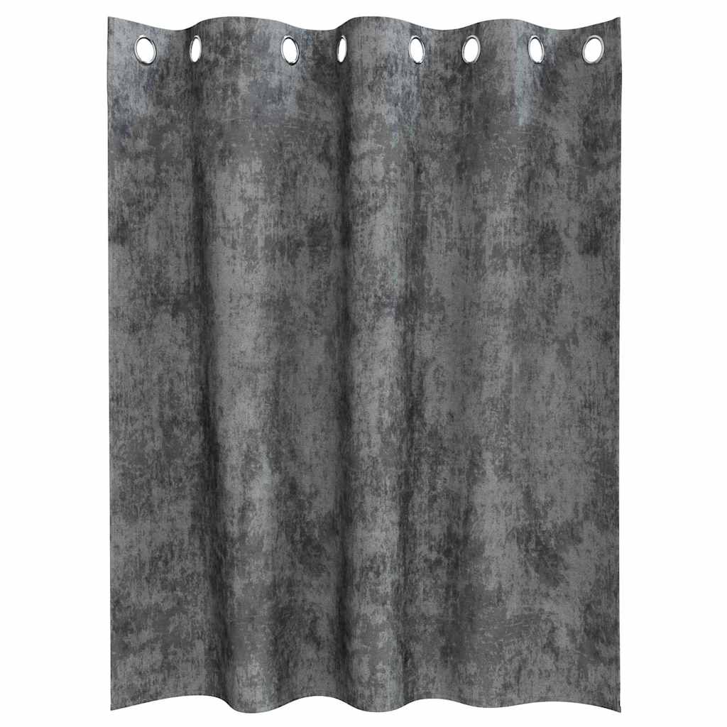Samtvorhänge mit Vorhängen 2 pcs Grau 140 x 140 cm Samt