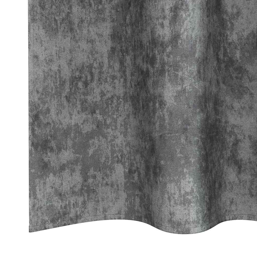 Samtvorhänge mit Vorhängen 2 pcs Grau 225 x 140 cm Samt