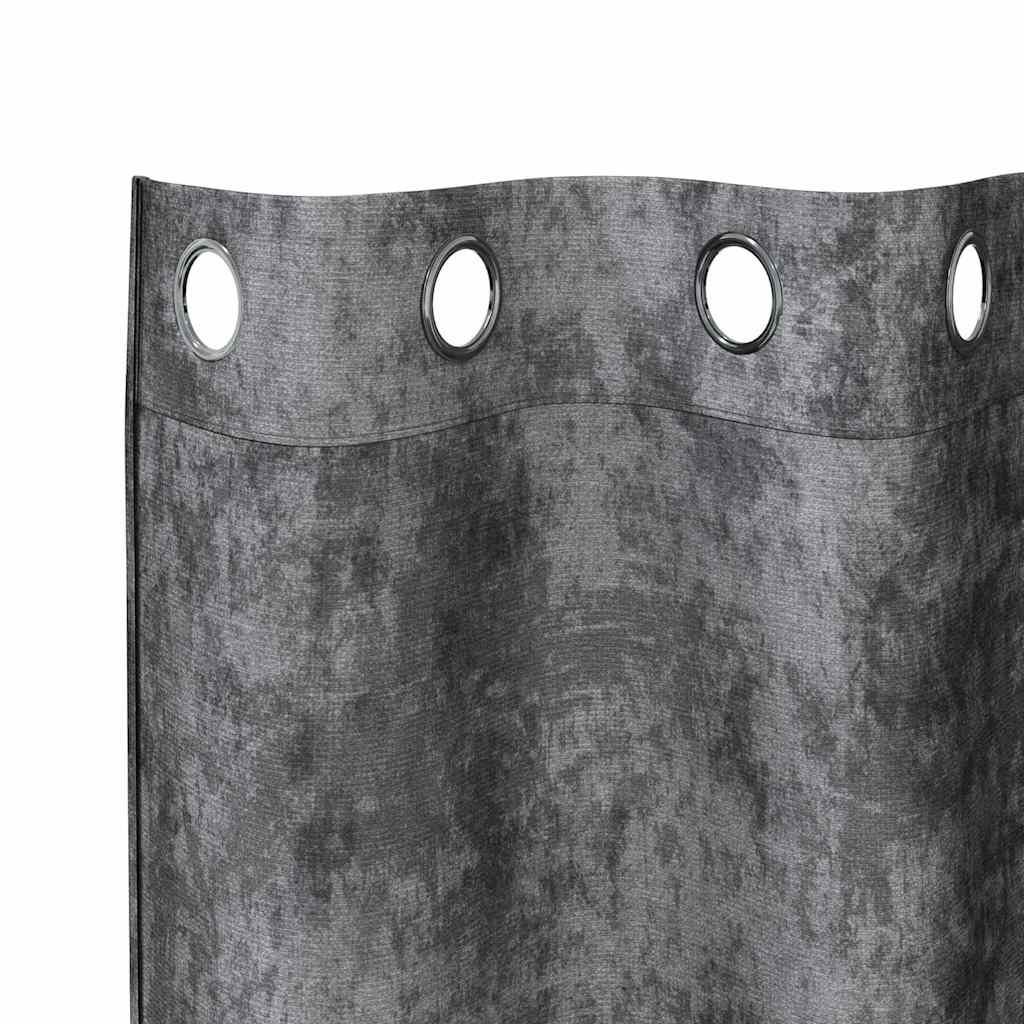 Velvet Curtains with Drapes 2 pcs Grey 260 x 140 cm Velvet