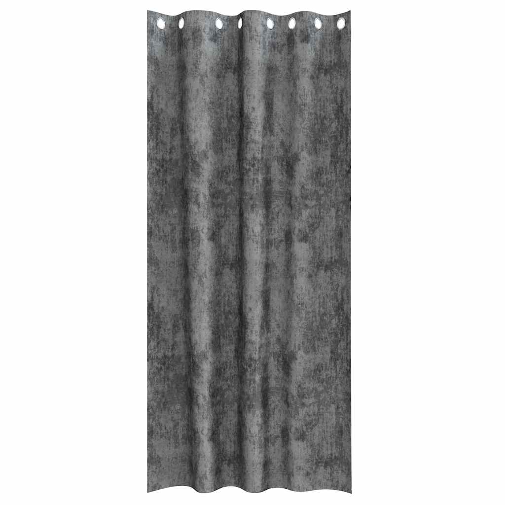 Velvet Curtains with Drapes 2 pcs Grey 260 x 140 cm Velvet