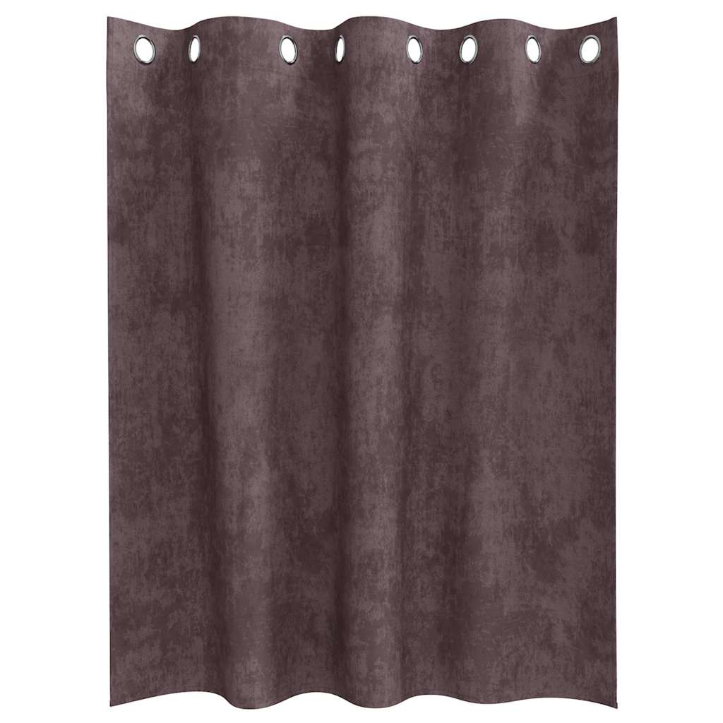 Samtvorhänge mit Vorhängen 2 pcs Braun 140 x 140 cm Samt