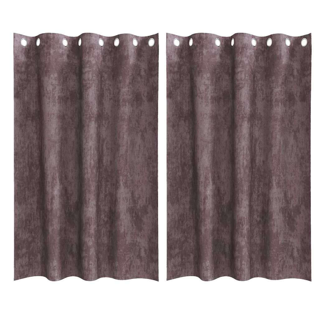 Rideaux en velours avec rideaux 2 pcs marron 175 x 140 cm Velours