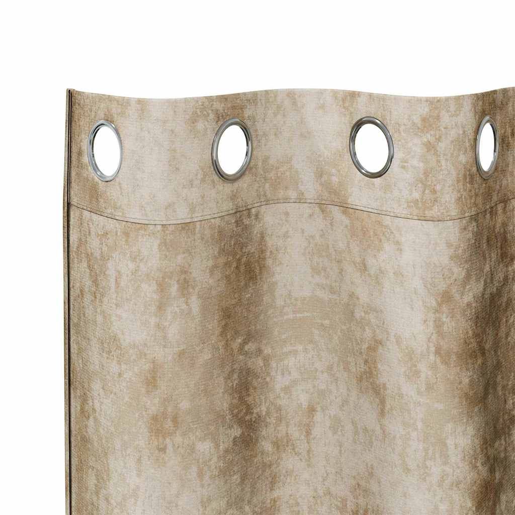 Samtvorhänge mit Vorhängen 2 pcs Creme 175 x 140 cm Samt