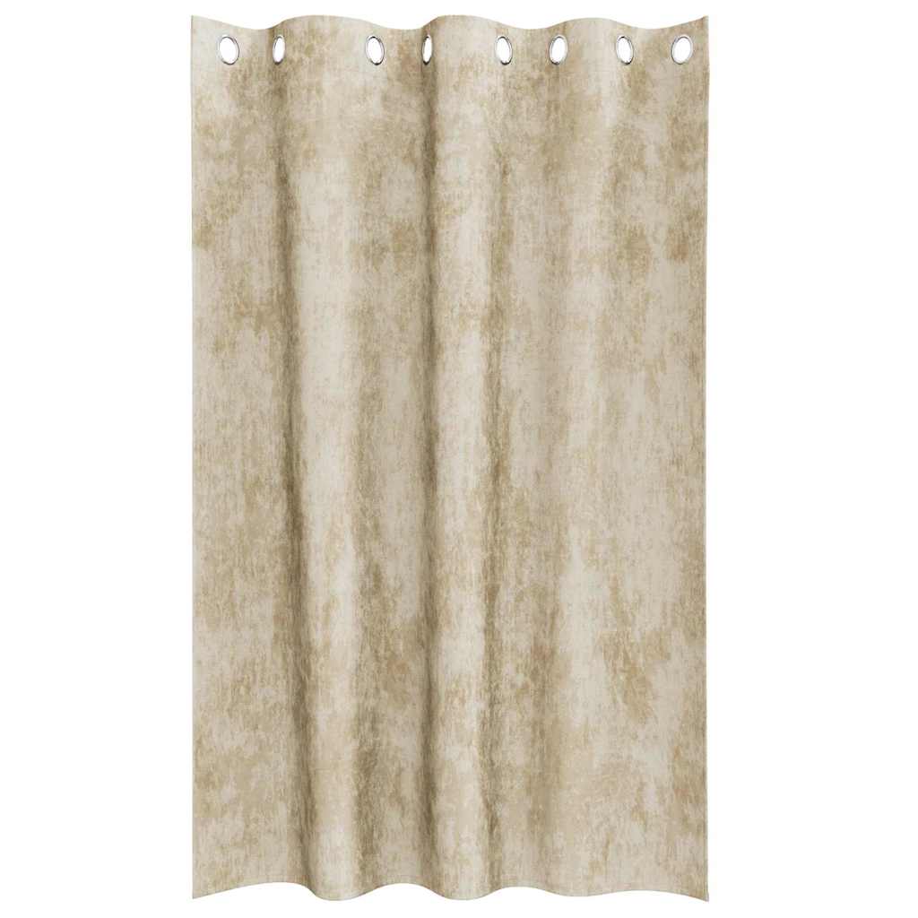 Samtvorhänge mit Vorhängen 2 pcs Creme 175 x 140 cm Samt