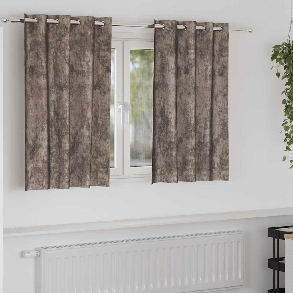Samtvorhänge mit Vorhängen 2 pcs Cappuccino 140 x 140 cm Samt