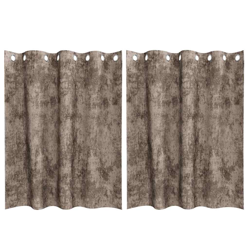 Samtvorhänge mit Vorhängen 2 pcs Cappuccino 140 x 140 cm Samt
