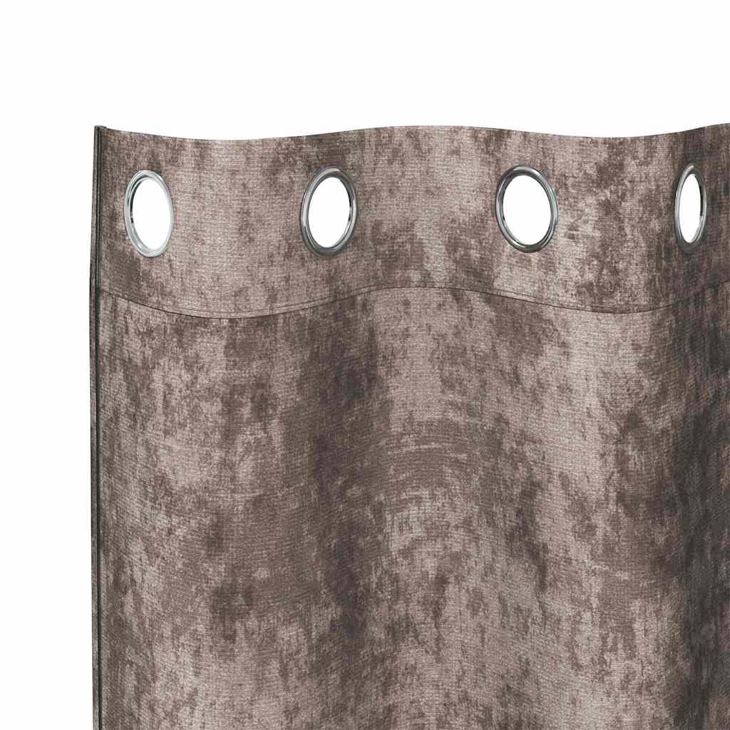 Rideaux en velours avec 2 pièces Capuccino 260 x 140 cm Velours