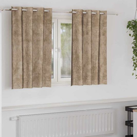 Samtvorhänge mit Vorhängen 2 pcs Champagner 140 x 140 cm Samt