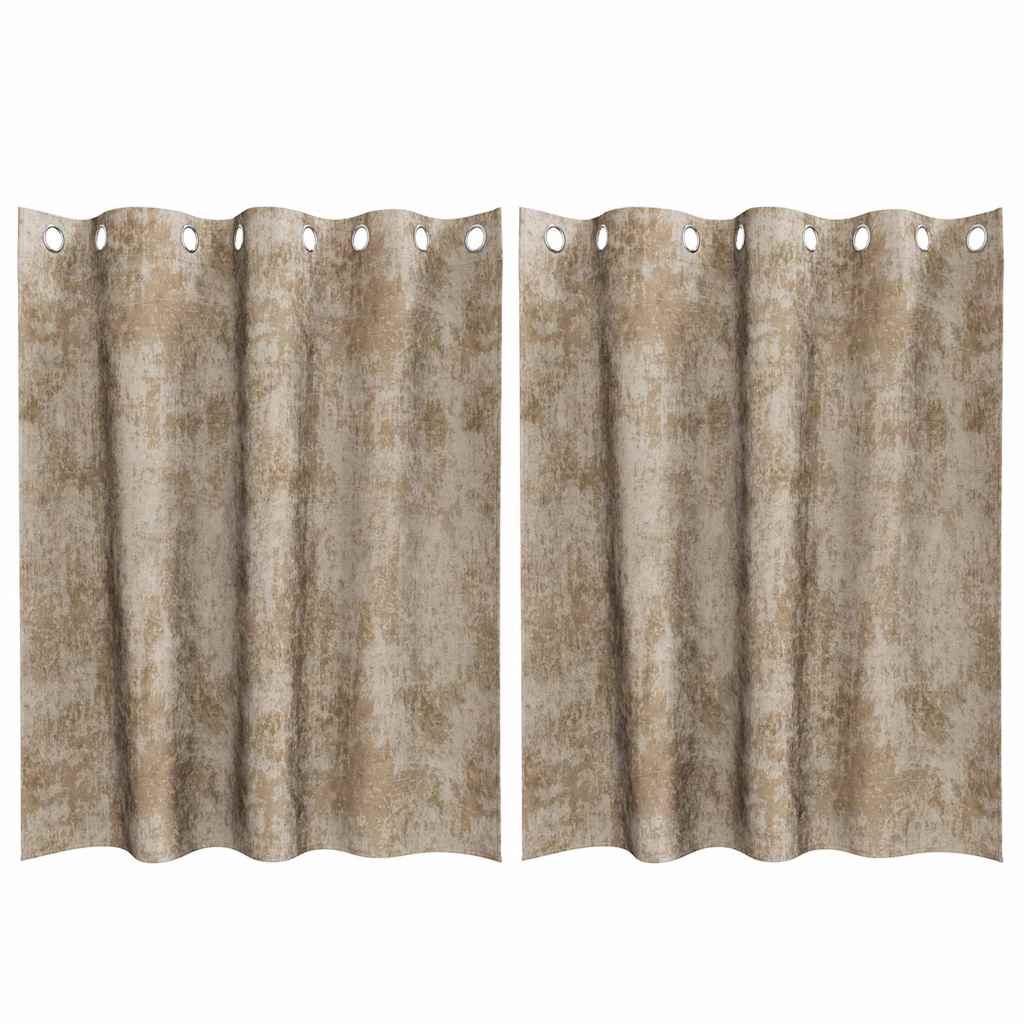 Samtvorhänge mit Vorhängen 2 pcs Champagner 140 x 140 cm Samt