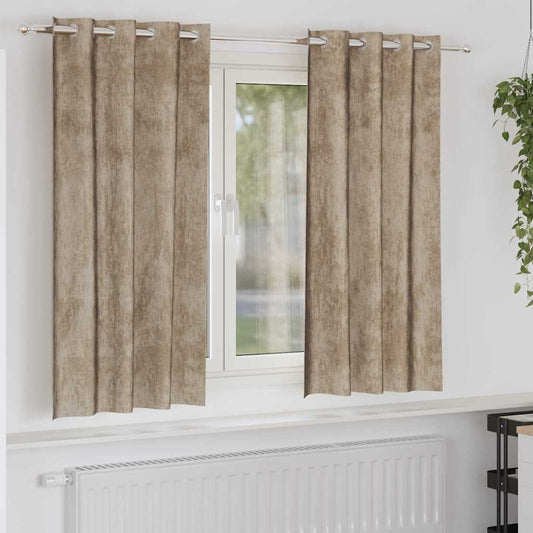 Samtvorhänge mit Vorhängen 2 pcs Champagner 175 x 140 cm Samt