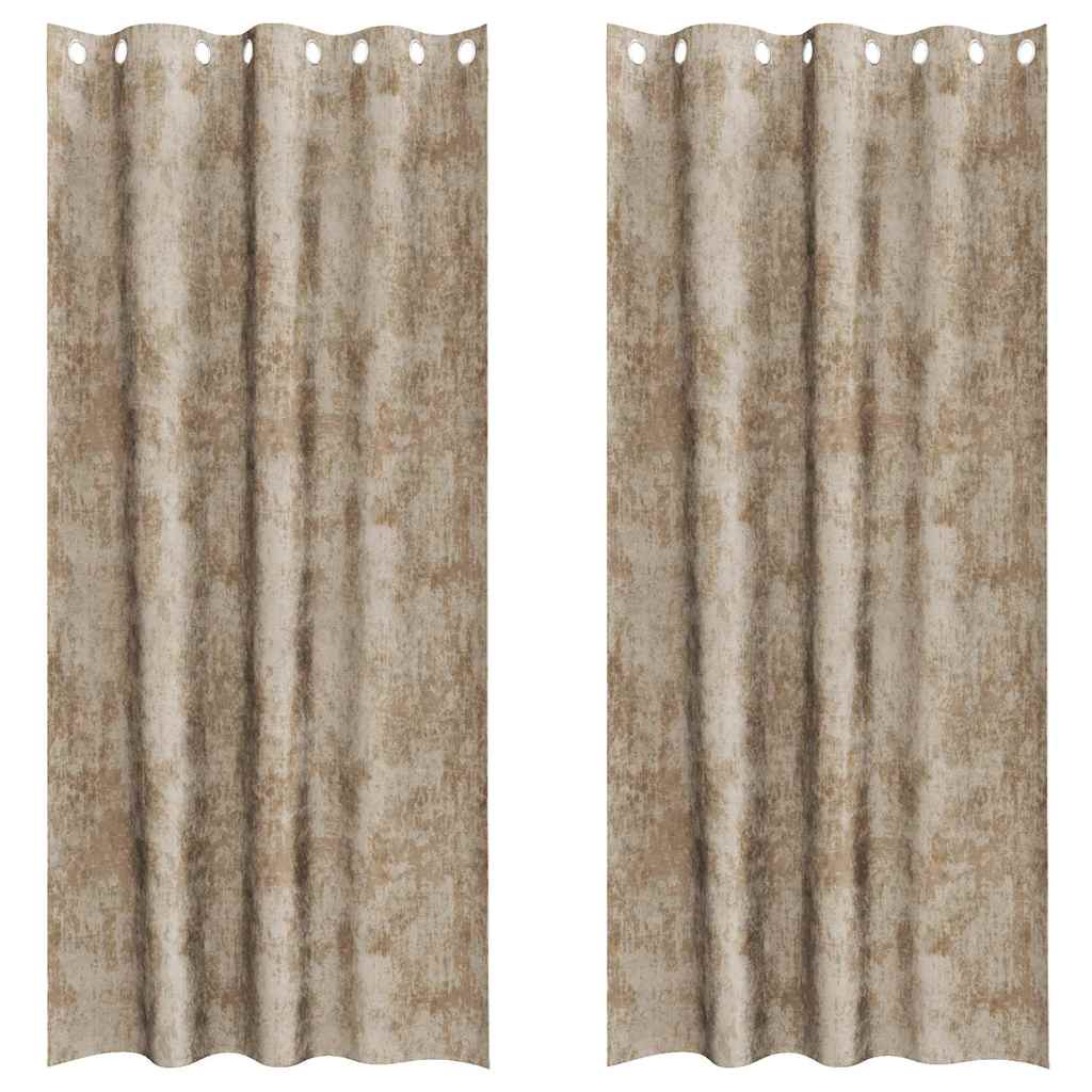 Rideaux en velours avec 2 rideaux champagne 225 x 140 cm velours