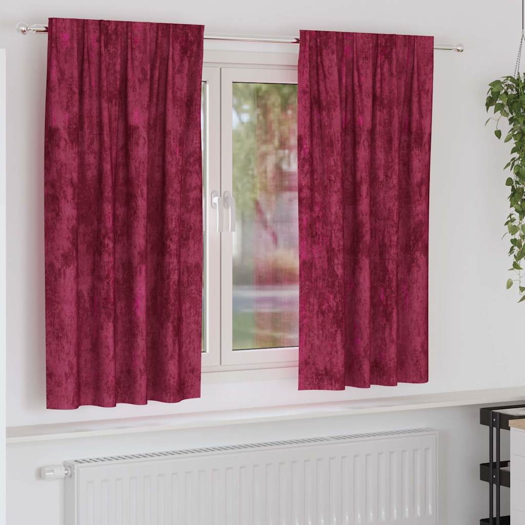 Rideaux en velours avec 2 pièces bordeaux 175 x 140 cm en velours