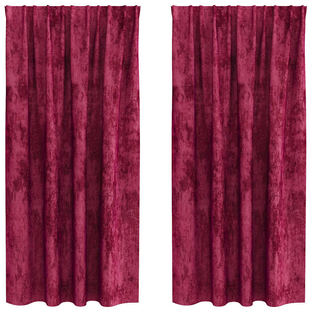 Rideaux en velours avec 2 pièces bordeaux 175 x 140 cm en velours