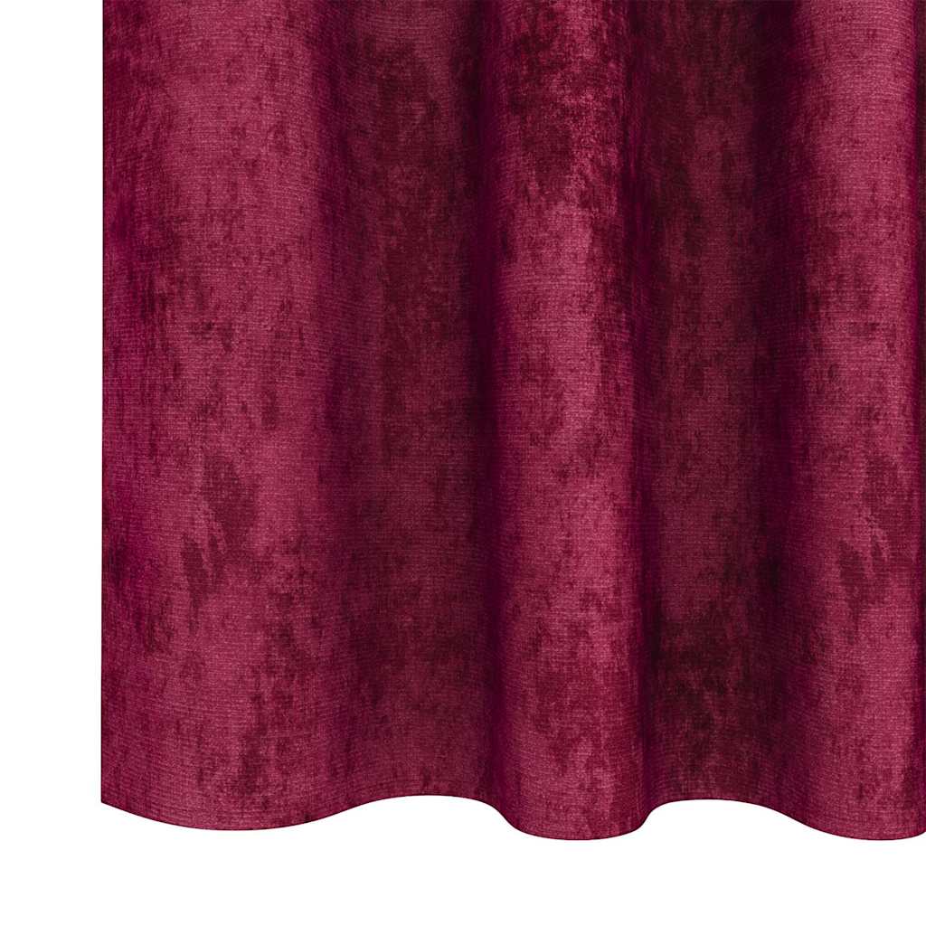 Rideaux en velours avec des rideaux 2 pcs Rouge vin 225 x 140 cm Velours