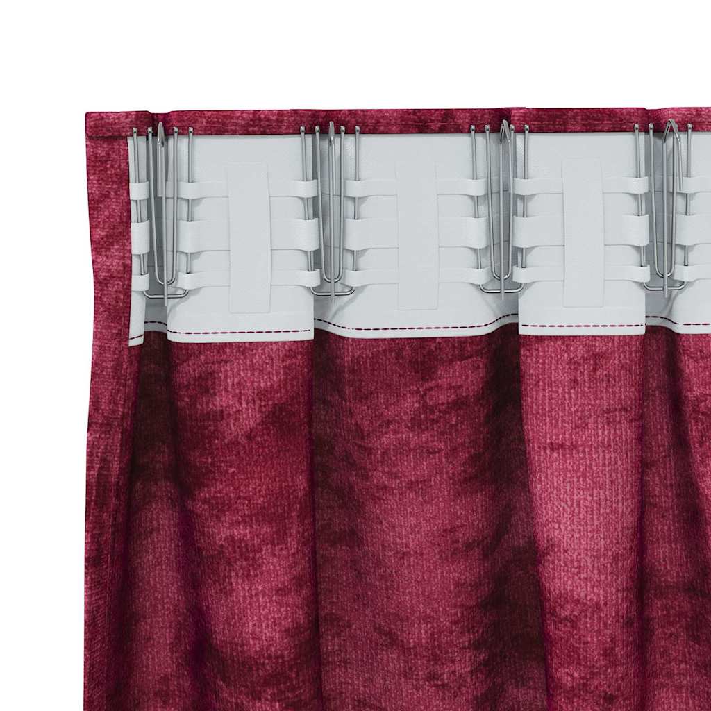 Samtvorhänge mit Vorhängen 2 pcs Weinrot 245 x 140 cm Samt