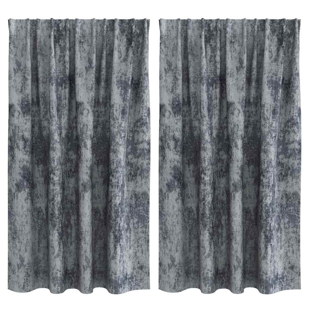 Rideaux en velours avec 2 rideaux gris argenté 140 x 140 cm Velours
