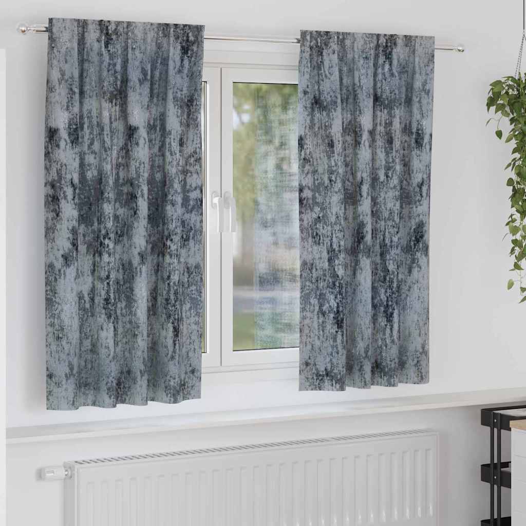 Rideaux en velours avec embrasses, 2 pièces, gris argenté, 175 x 140 cm, velours