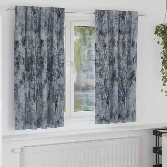 Samtvorhänge mit Vorhängen 2 pcs Silber Grau 175 x 140 cm Samt
