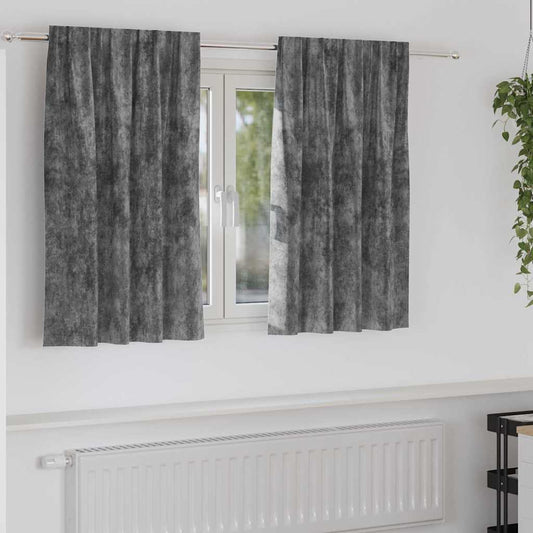 Samtvorhänge mit Vorhängen 2 pcs Grau 140 x 140 cm Samt