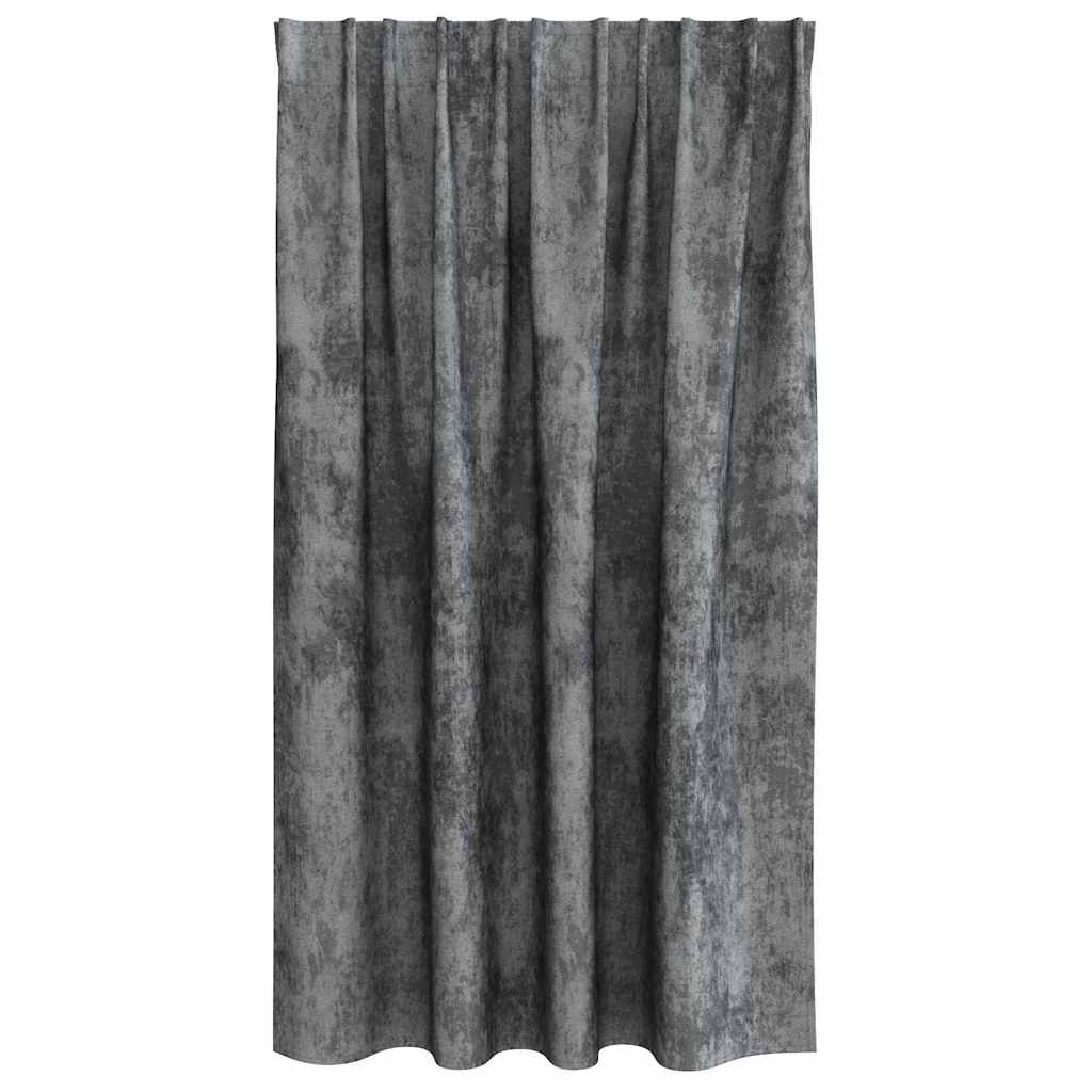 Samtvorhänge mit Vorhängen 2 pcs Grau 140 x 140 cm Samt