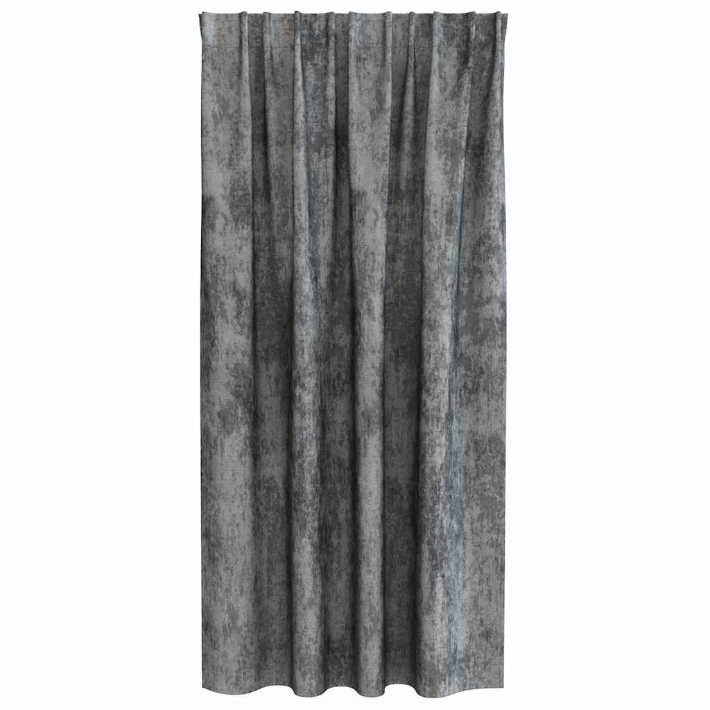 Samtvorhänge mit Vorhängen 2 pcs Grau 175 x 140 cm Samt
