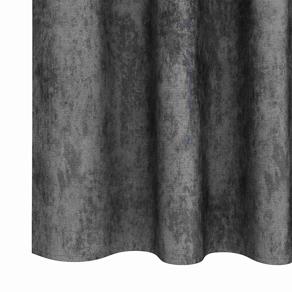 Samtvorhänge mit Vorhängen 2 pcs Grau 225 x 140 cm Samt