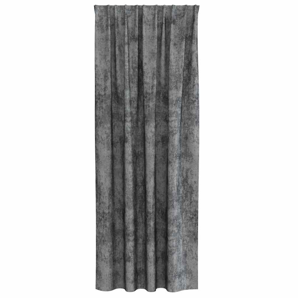 Samtvorhänge mit Vorhängen 2 pcs Grau 245 x 140 cm Samt