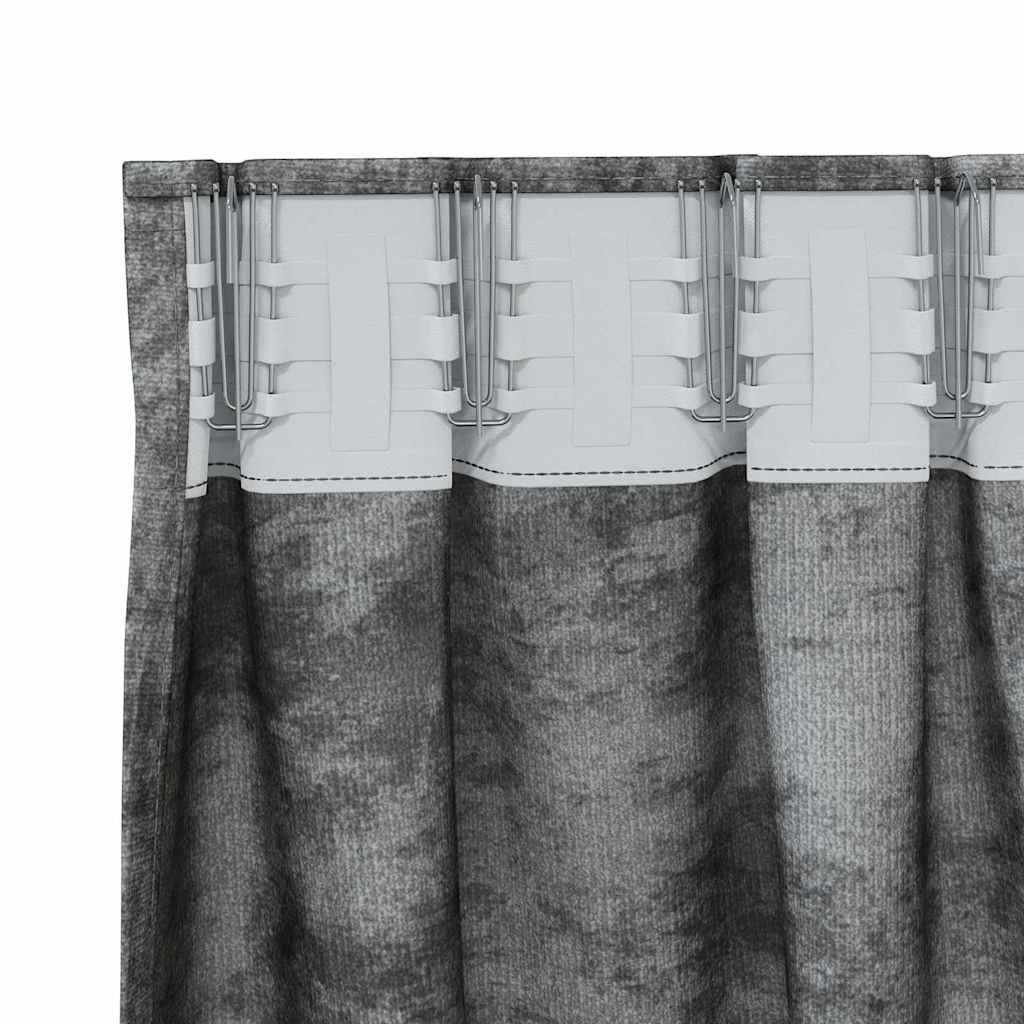 Rideaux occultants en velours 2 pcs Gris 260 x 140 cm Velours