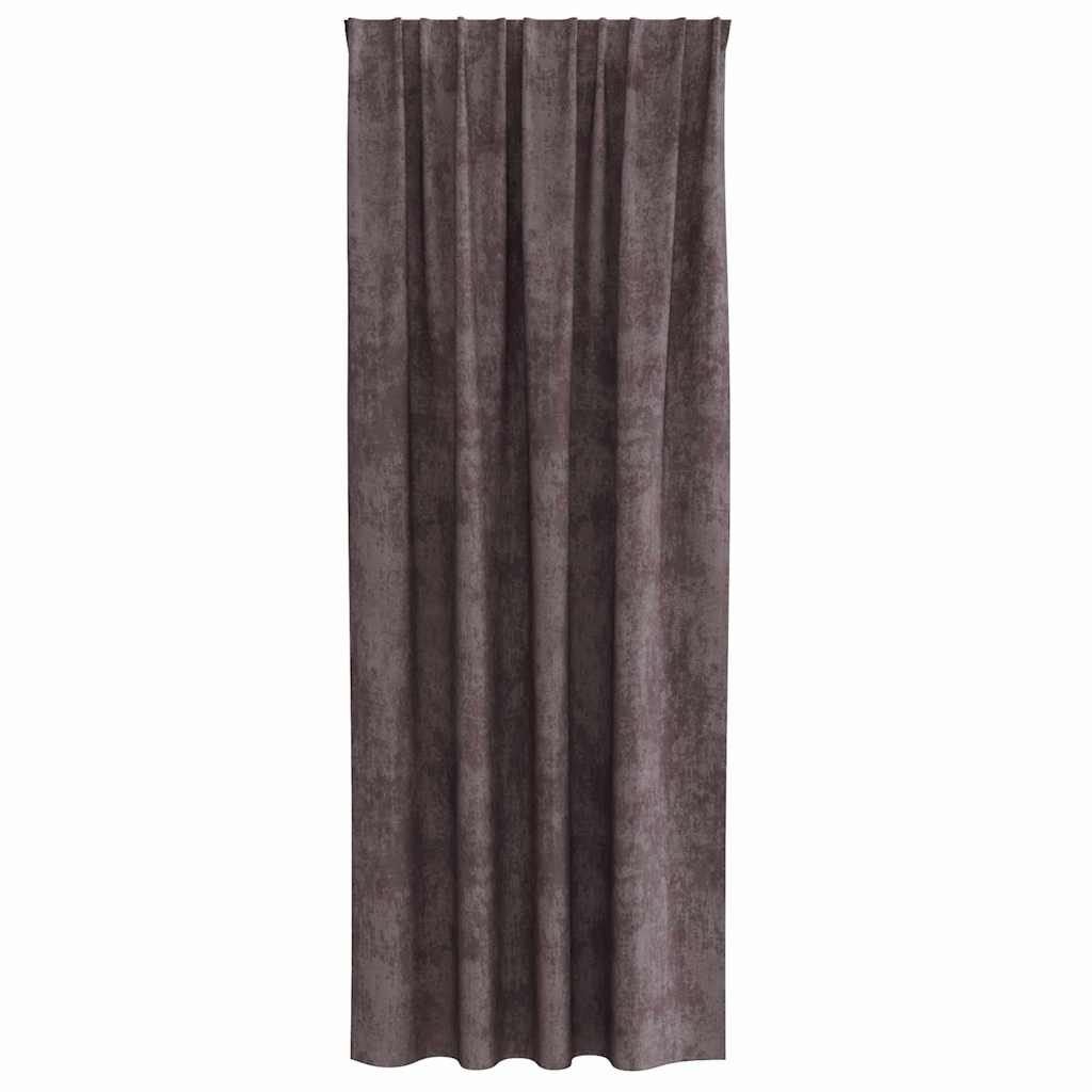 Rideaux en velours avec des rideaux 2 pcs marron 245 x 140 cm velours