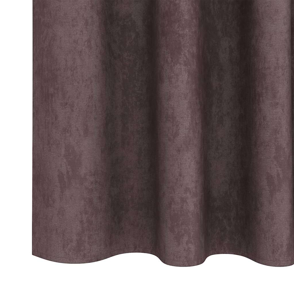 Rideaux en velours avec 2 pièces marron 260 x 140 cm velours