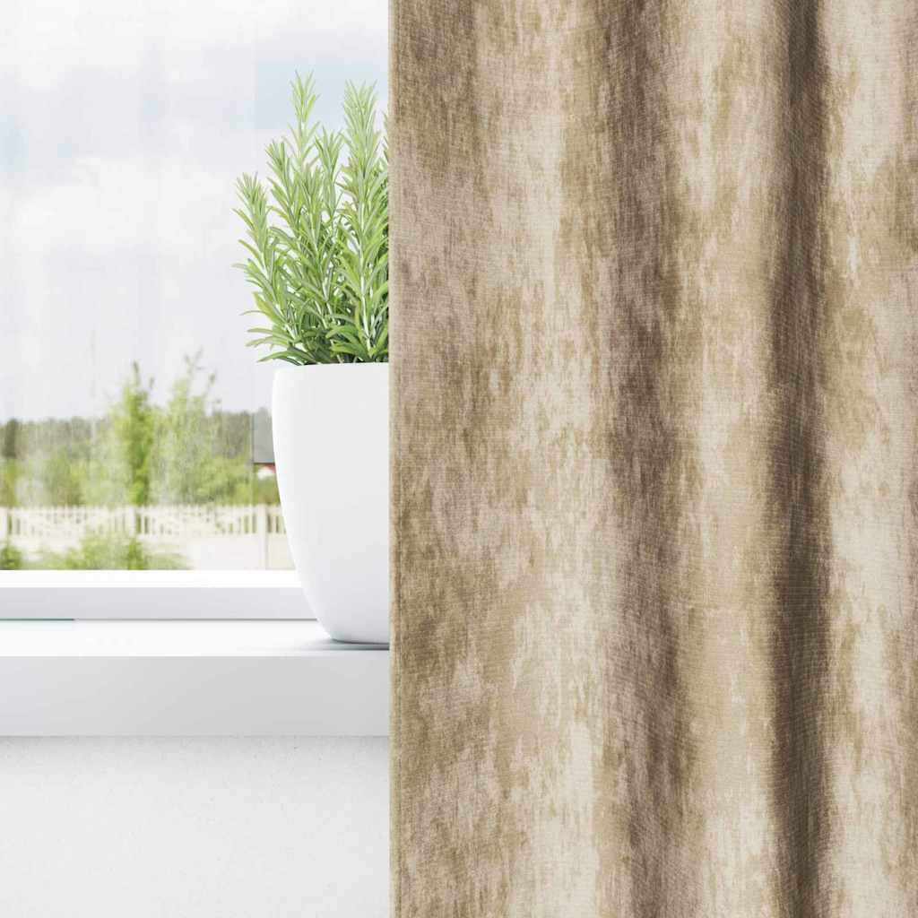 Samtvorhänge mit Vorhängen 2 pcs Creme 140 x 140 cm Samt