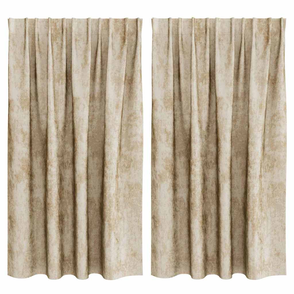Samtvorhänge mit Vorhängen 2 pcs Creme 140 x 140 cm Samt