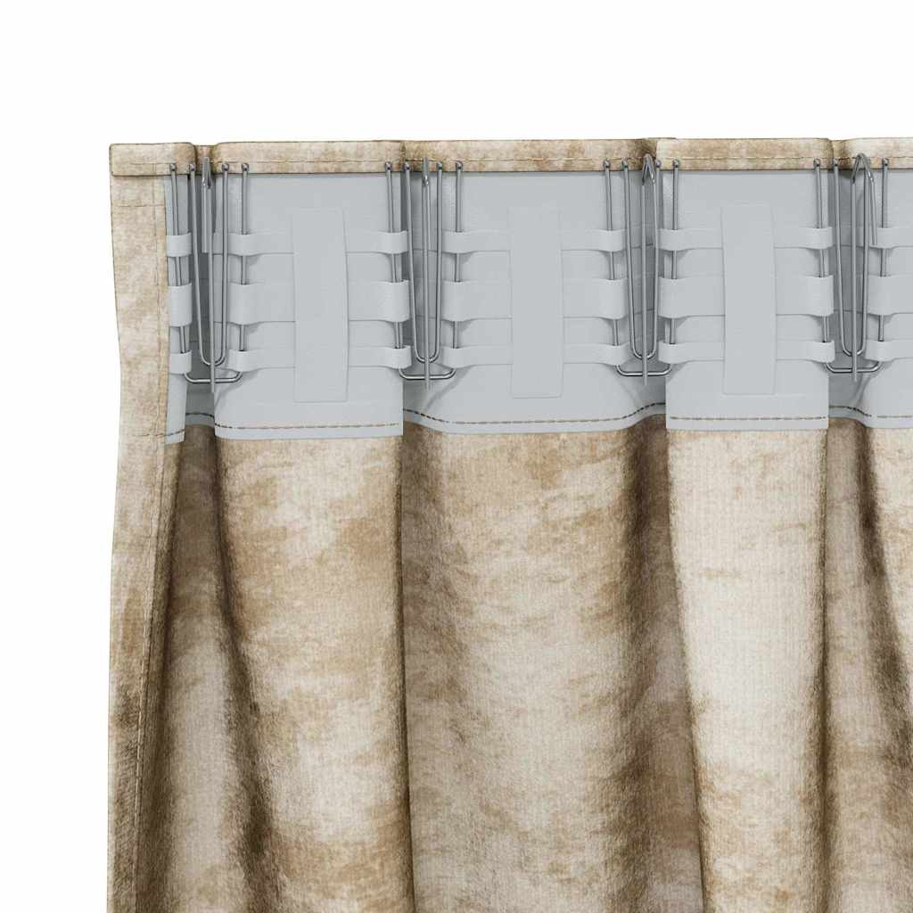 Samtvorhänge mit Vorhängen 2 pcs Creme 175 x 140 cm Samt