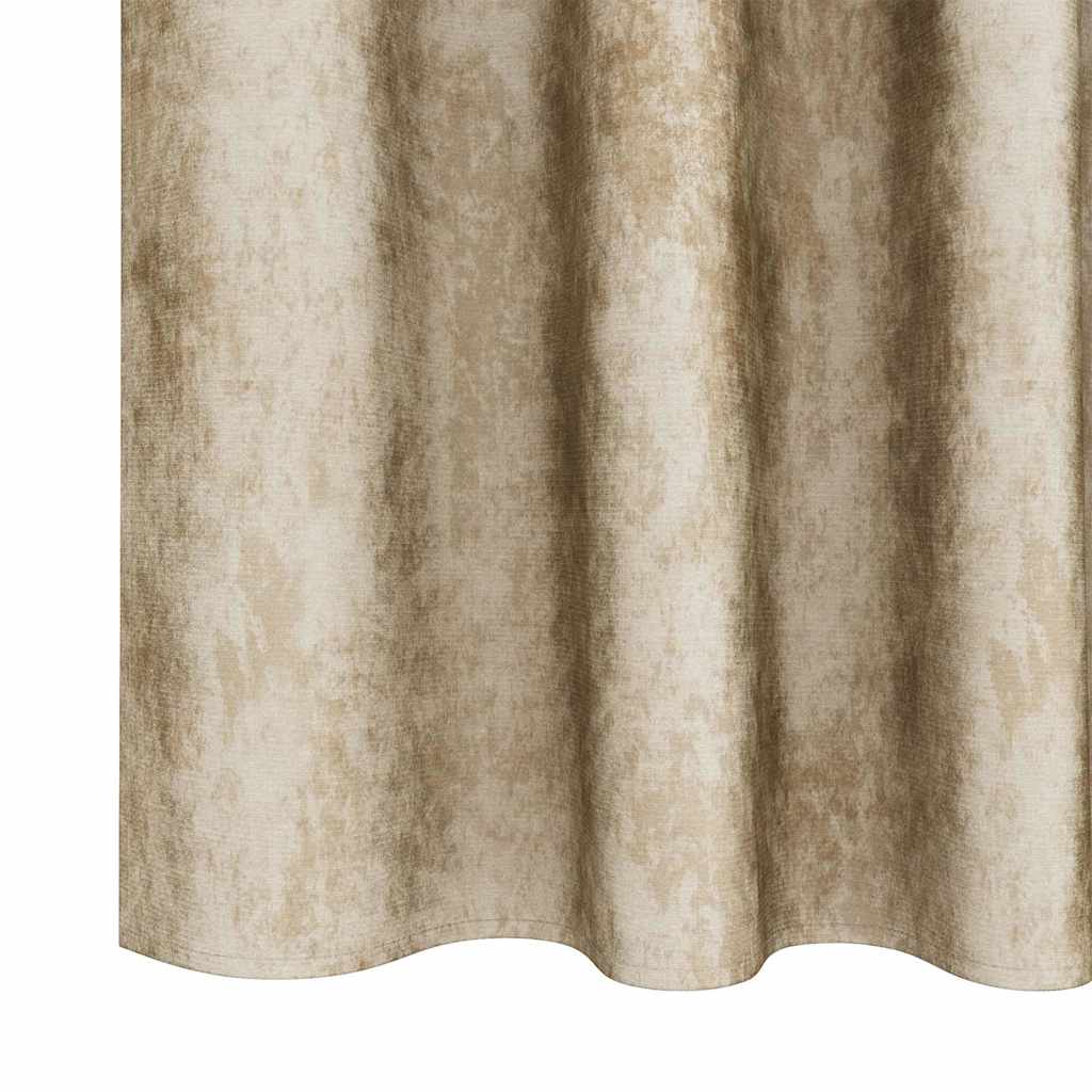 Rideaux en velours avec rideaux 2 pcs Crème 260 x 140 cm Velours