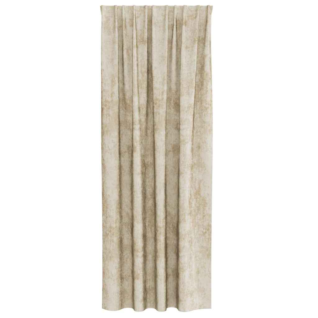 Rideaux en velours avec rideaux 2 pcs Crème 260 x 140 cm Velours