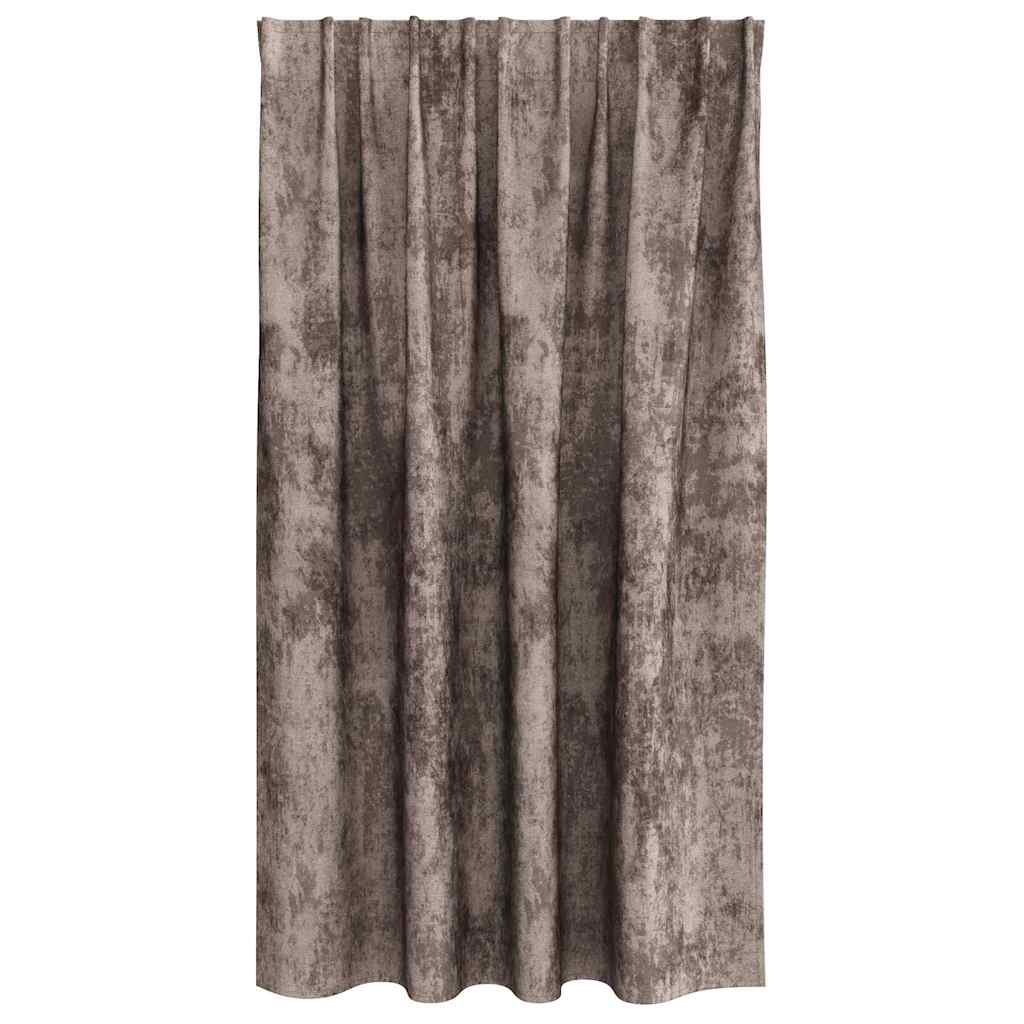 Rideaux en velours avec embrasses 2 pièces Cappuccino 140 x 140 cm Velours