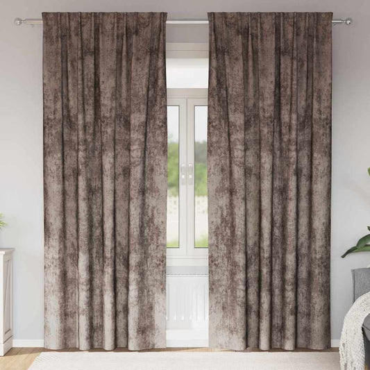 Samtvorhänge mit Vorhängen 2 pcs Cappuccino 225 x 140 cm Samt