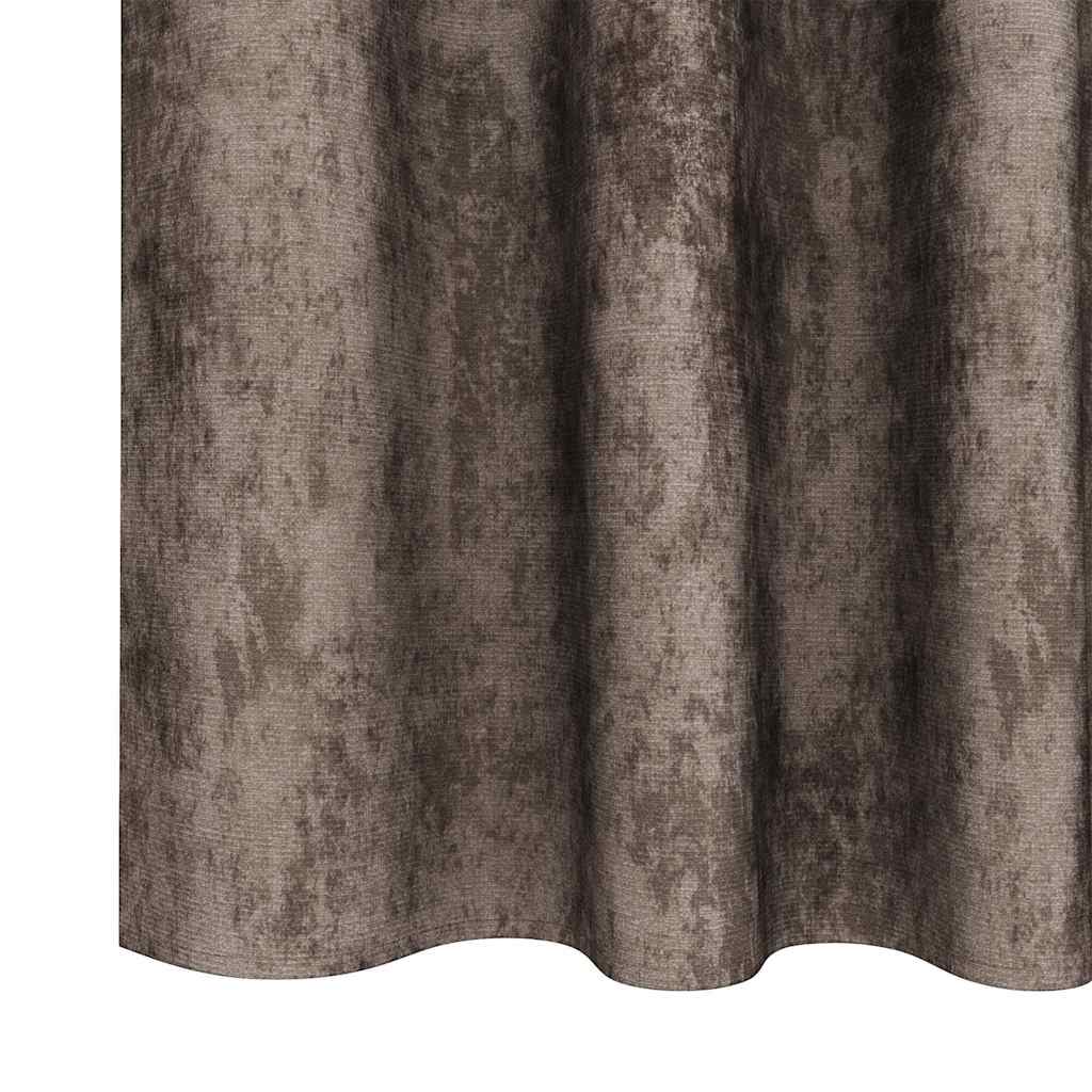 Velvet Curtains with Drapes, 2 pcs, Cappuccino, 245 x 140 cm, Velvet