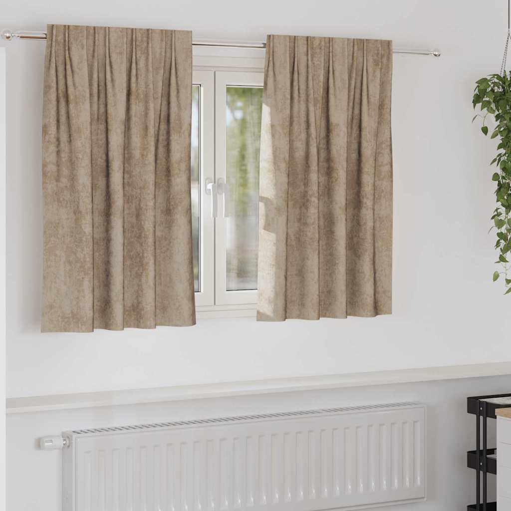 Rideaux en velours avec embrasses 2 pcs Champagne 140 x 140 cm Velours