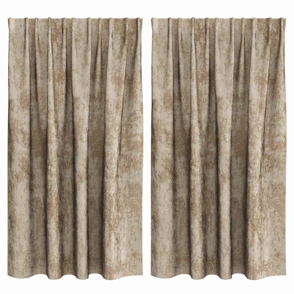 Rideaux en velours avec embrasses 2 pcs Champagne 140 x 140 cm Velours