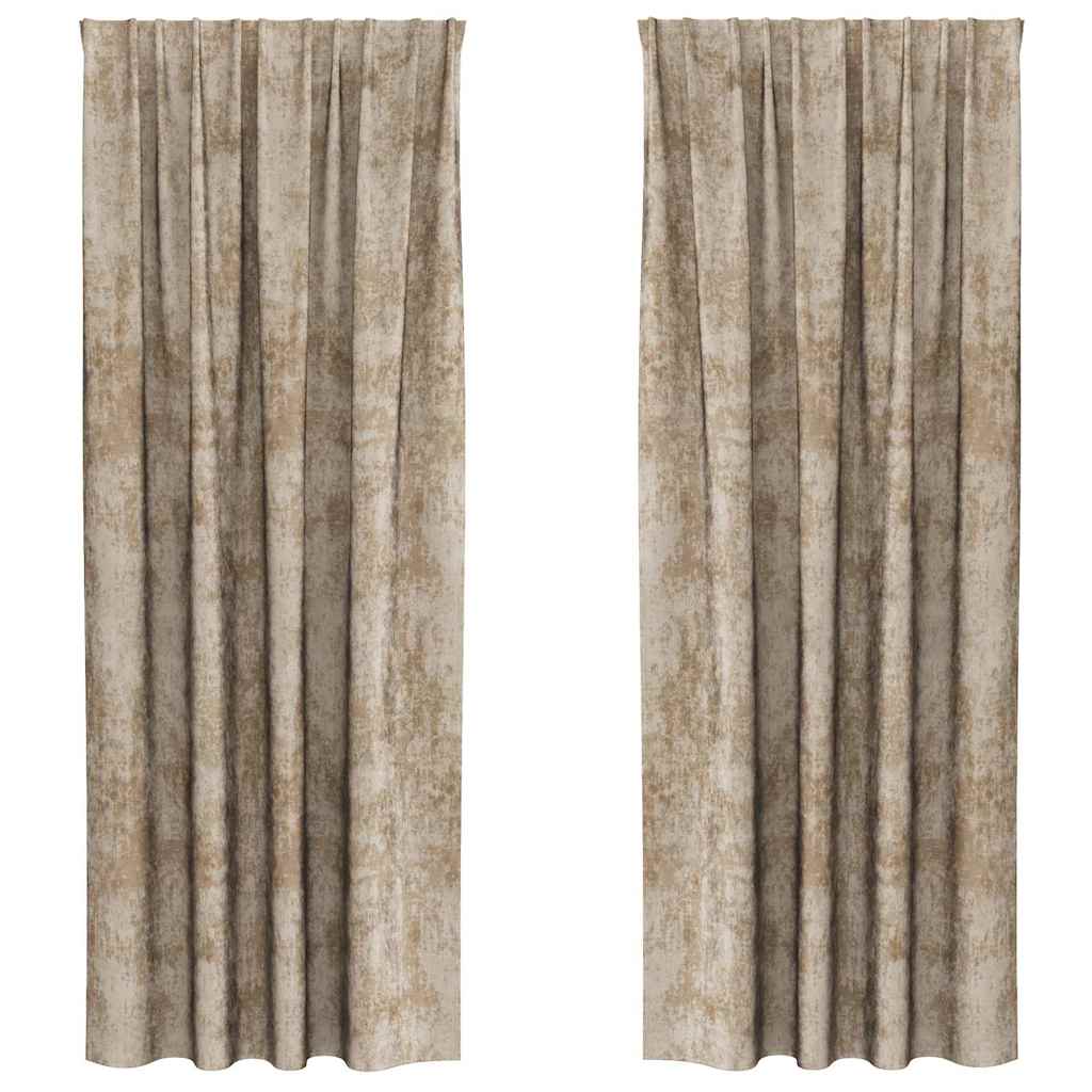 Samtvorhänge mit Vorhängen 2 pcs Champagner 225 x 140 cm Samt