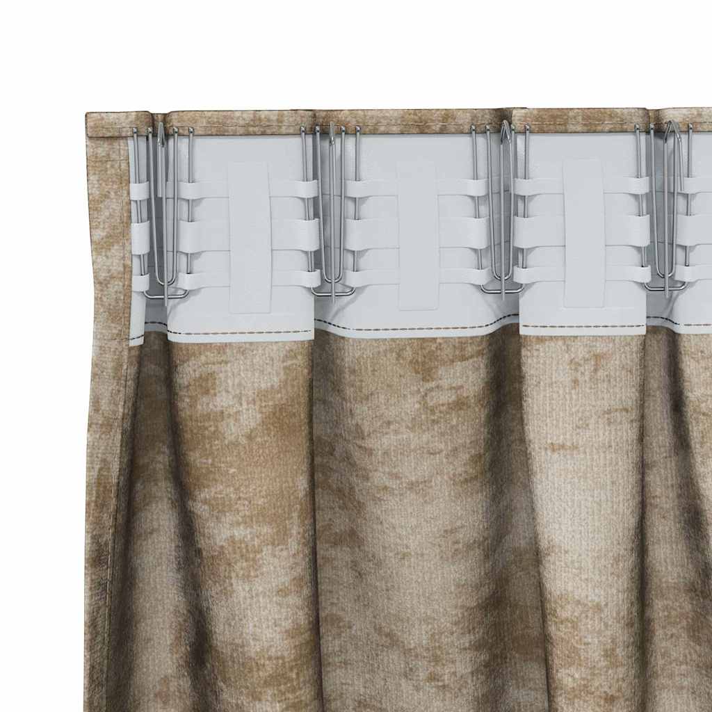 Rideaux en velours avec embrasses 2 pcs Champagne 260 x 140 cm Velours
